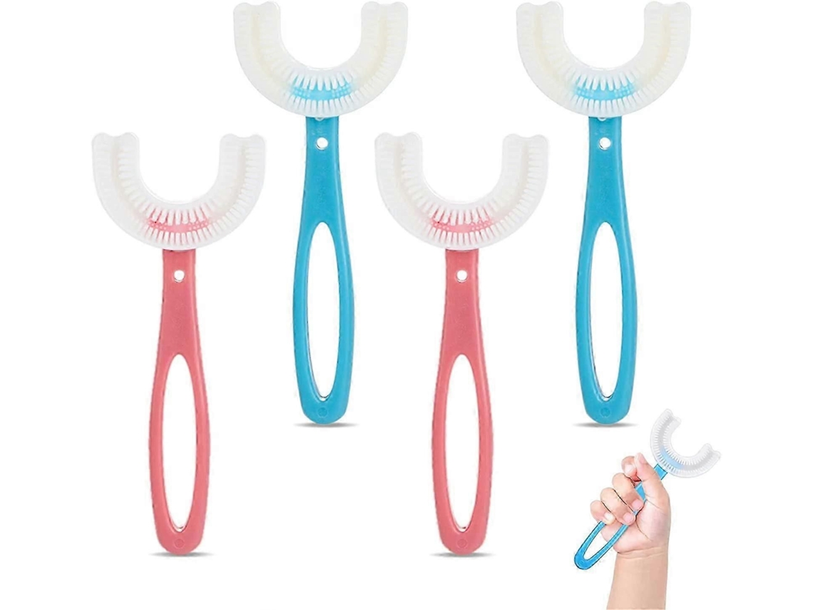 Escova de Dentes Infantil em Formato U para Toda a Boca, Escovas Infantis, Cerdas Silicone GOKOCO