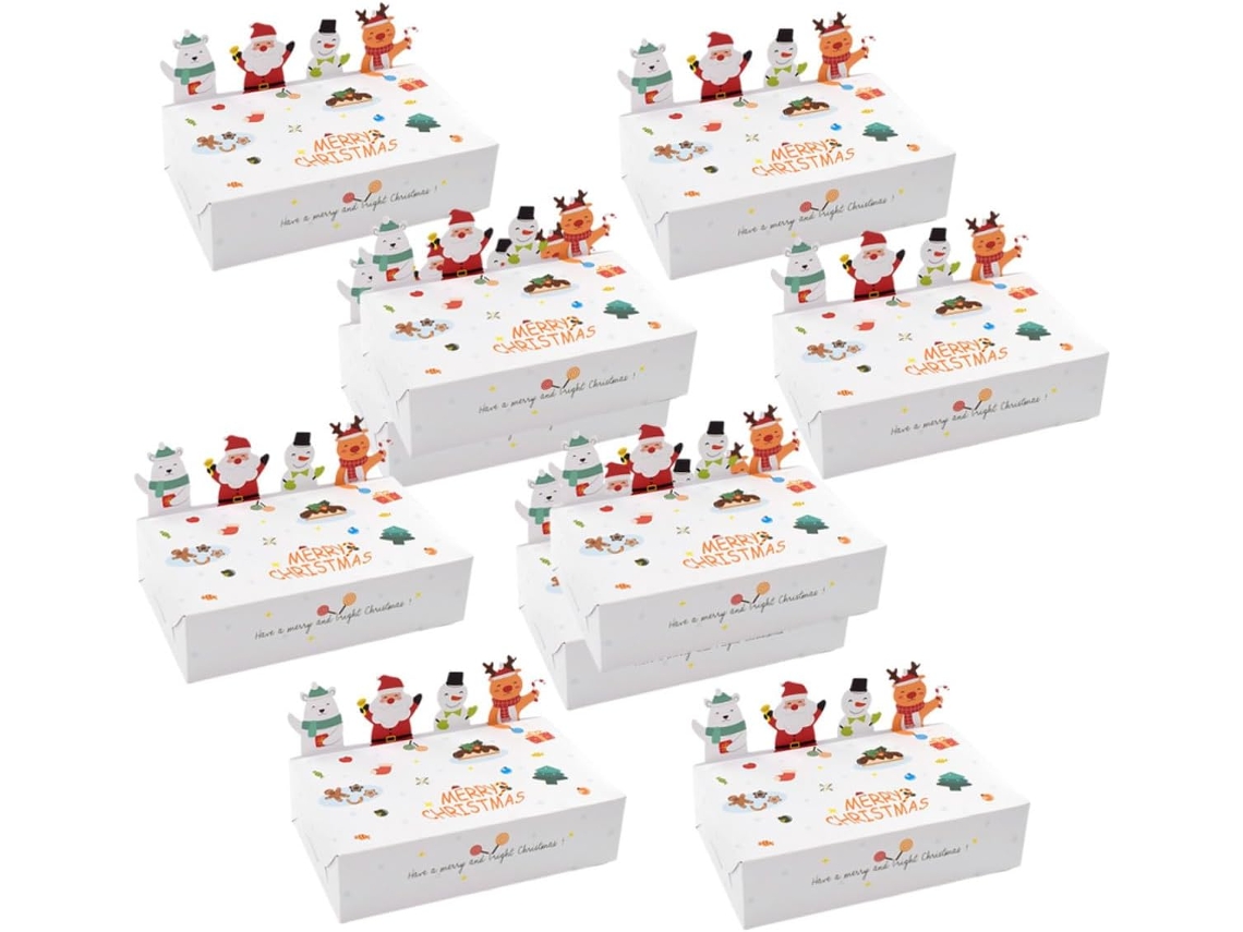 Galpada 10-caixas De Papel Para Doces, Design Natalino, Tamanho Pequeno, Ideais Para Festas E Decorações De Casamento