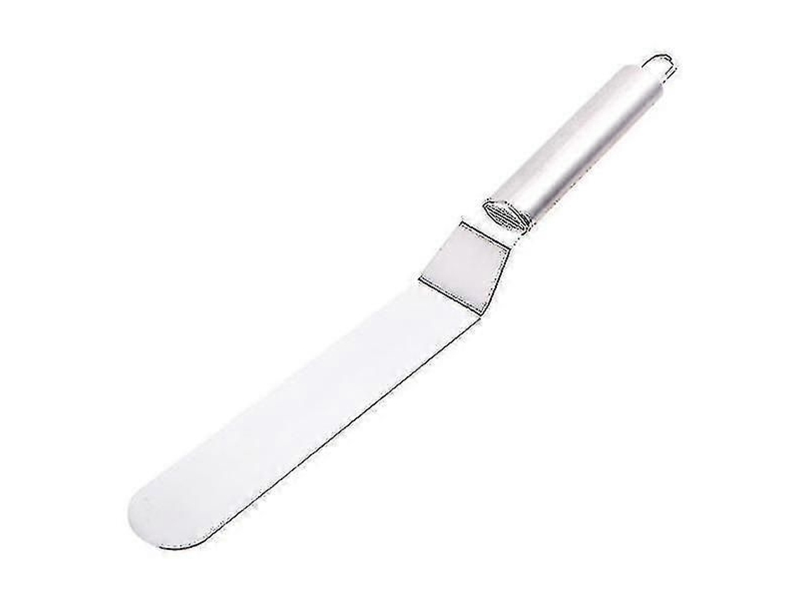 Espátula De Aço Inoxidável Para Manteiga E Pizza, 8 Polegadas, Com Cabo Curvo
