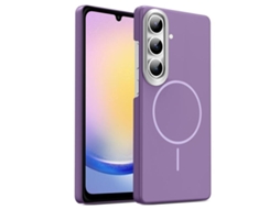 Capa Para Samsung Galaxy A25 5g Fina Circular Magsafe À Prova De Choque Dourada Em Policarbonato Roxa