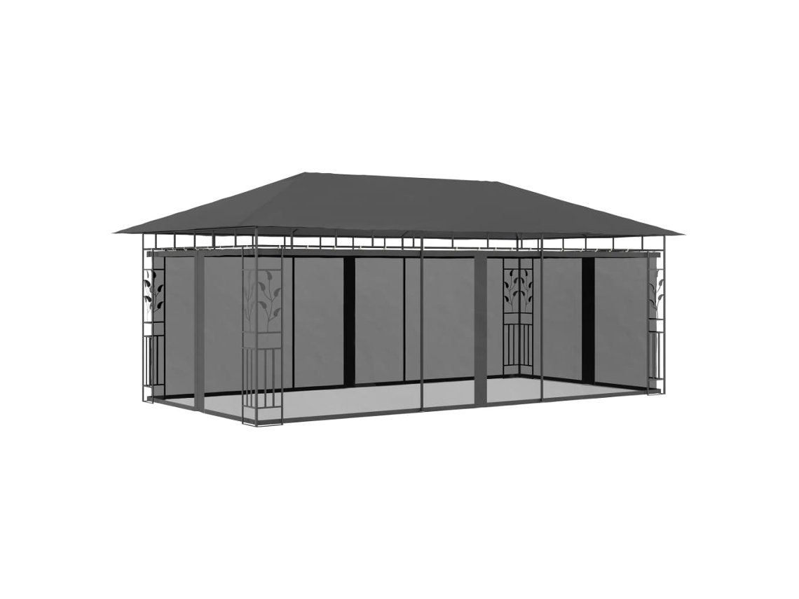 Vidaxl Gazebo Com Rede Mosquiteira 6x3x2,73 M Antracite