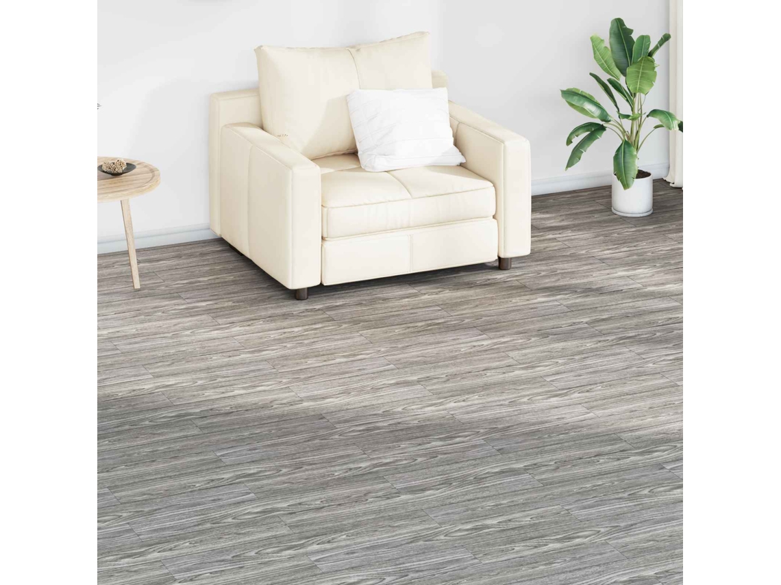 Vidaxl Pranchas De Piso 36 Pcs Cinza Escuro 5,02 M² Pvc