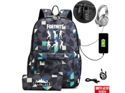 Fortnite Mochila de Estudante Recarregável Usb para Impressão