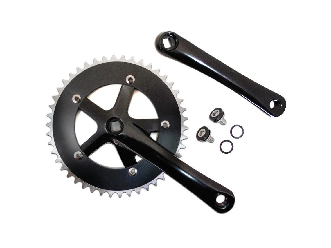 Manivela rodoviária de alumínio P2R Fixie 3.30 165 mm 46D. D130 mm (Velocidade simples)