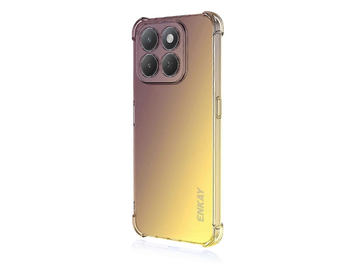 Capa Traseira De Tpu Enkay Com Quatro Cantos Espessos E À Prova De Quedas Para Honor X6c 4g, Roxa E Dourada