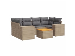 Garden Sofa Set, Garden Sofa Sets Vidaxl Bege Rattan / Vime (n/a)