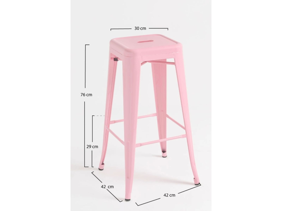 Pack 4 Bancos Torix Altos 76 Cm - Rosa