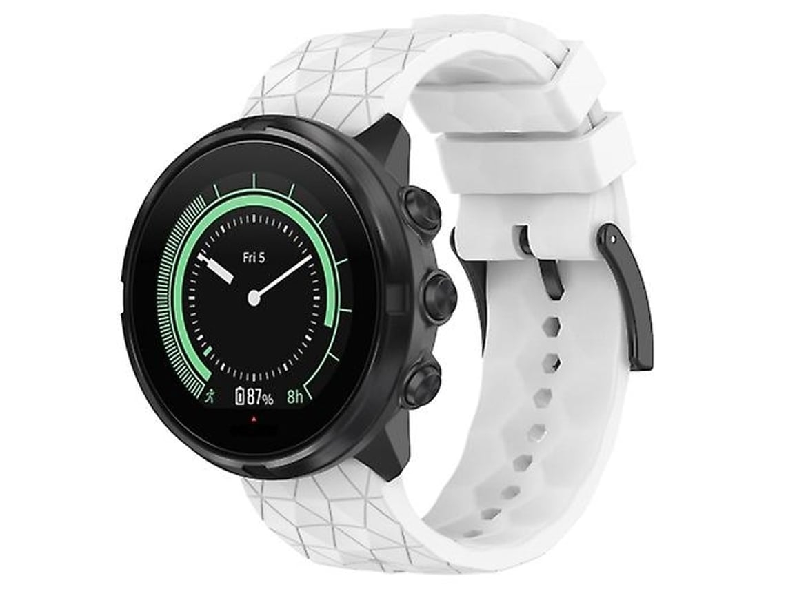 Lurelia Pulseira De Relógio Suunto Spartan Sport Wrist Hr Baro 24 Mm Com Padrão Futebol Em Silicone Cor Sólida (branca)