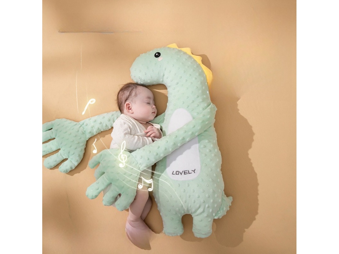 Brinquedo De Peluche Grande Para Acalmar Bebés, Mão De Peluche Para Bater Nas Costas, Ajuda A Dormircom Música Dinossauro Hexinyigjly