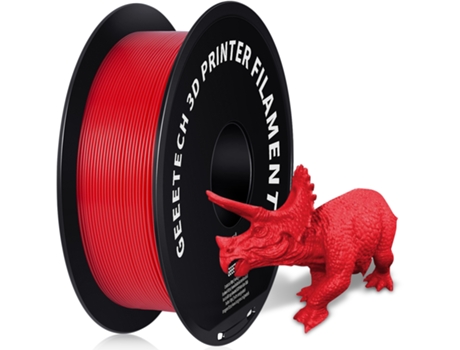 Filamento Geeetech Petg 1,75 mm vermelho 1 kg ideal para Creality, Anycubic, Neptune 4 e outras impressoras 3D!