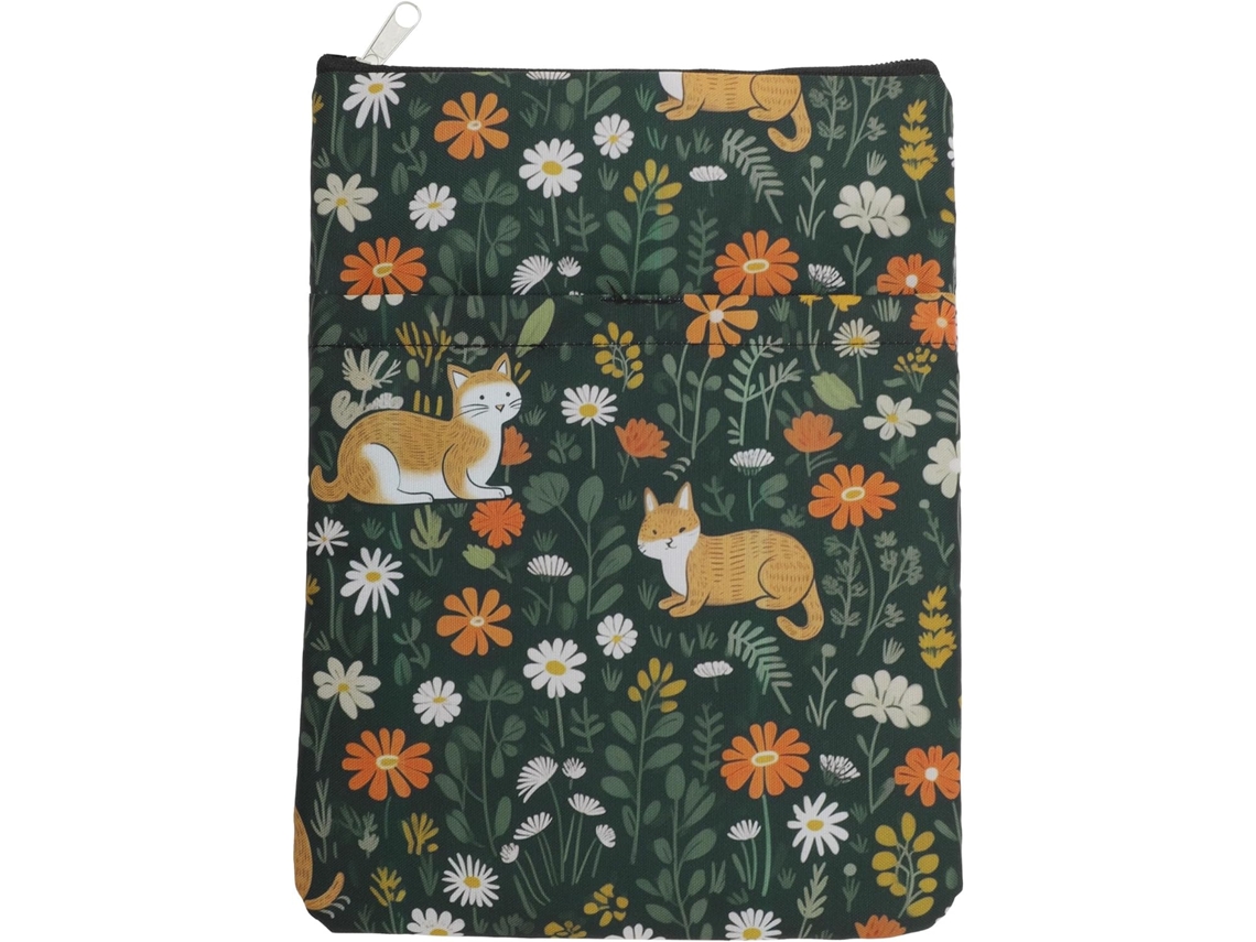 Protetor De Livro, Capa Para Livro, Capa Com Zíper, Tecido Lavável Para Amantes De Livros, Preto, 36 Gatos
