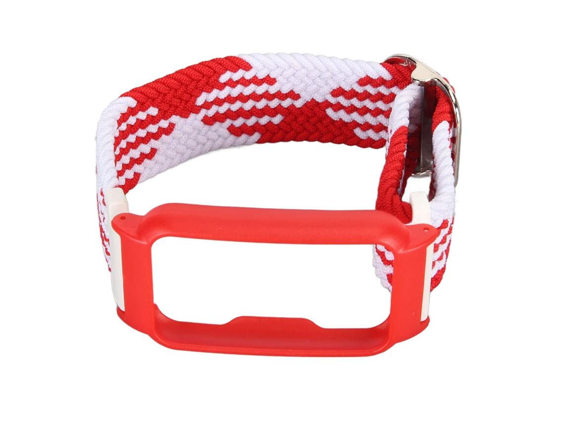 Cinto Relógio Capa Tecido Elástico Ajustável Oppo Free Vermelho Branco Moldura Vermelha