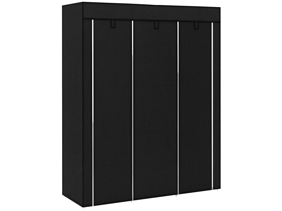 Guarda-roupa Com Múltiplos Guarda-volumes - 8 Prateleiras, 2 Barras - Preto Não Tecido Xx