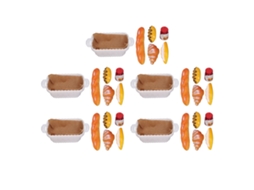 Mali 5 Conjuntos Miniaturas Comida Casinha Boneca Pão Garrafa Ketchup Brinquedos 1:12