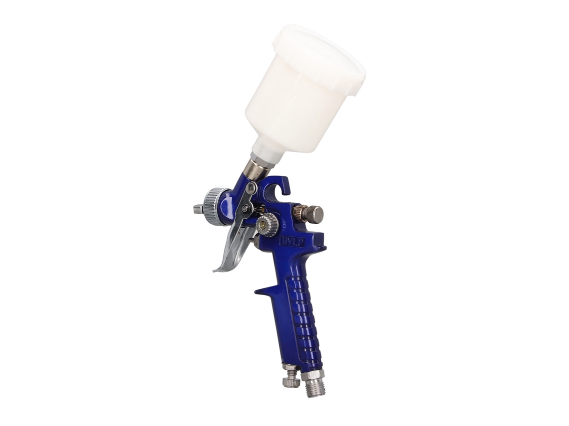 Pistola De Pintura Hvlp Com Manômetro De Pressão, Bico 0,8mm E Depósito 125ml