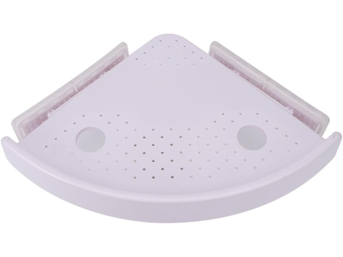 Organizador Triangular Para Banheiro, Em Plástico Branco, Fácil De Instalar, Com Sistema De Drenagem