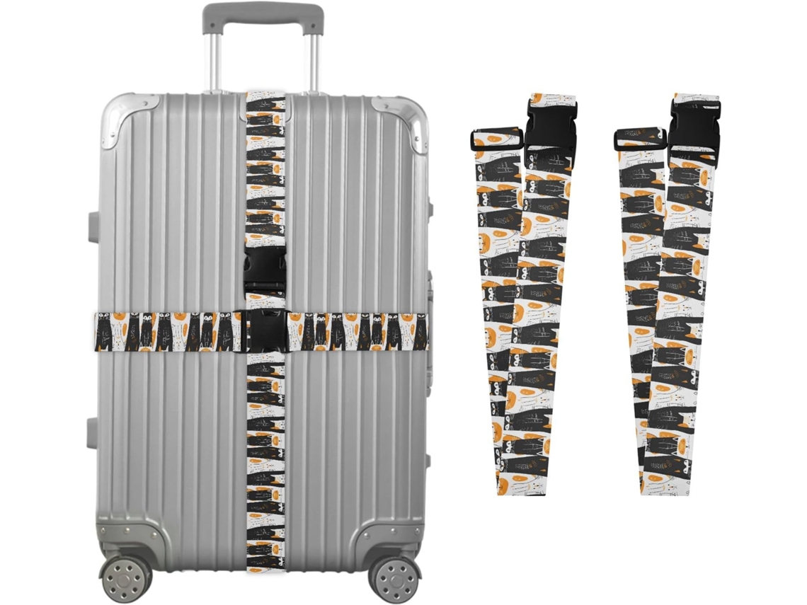 Conjunto De 2 Alças Para Malas Em Formato Gato, Desenhadas À Mão Alças De Viagem, Acessórios Para Cintos, Conector Para
