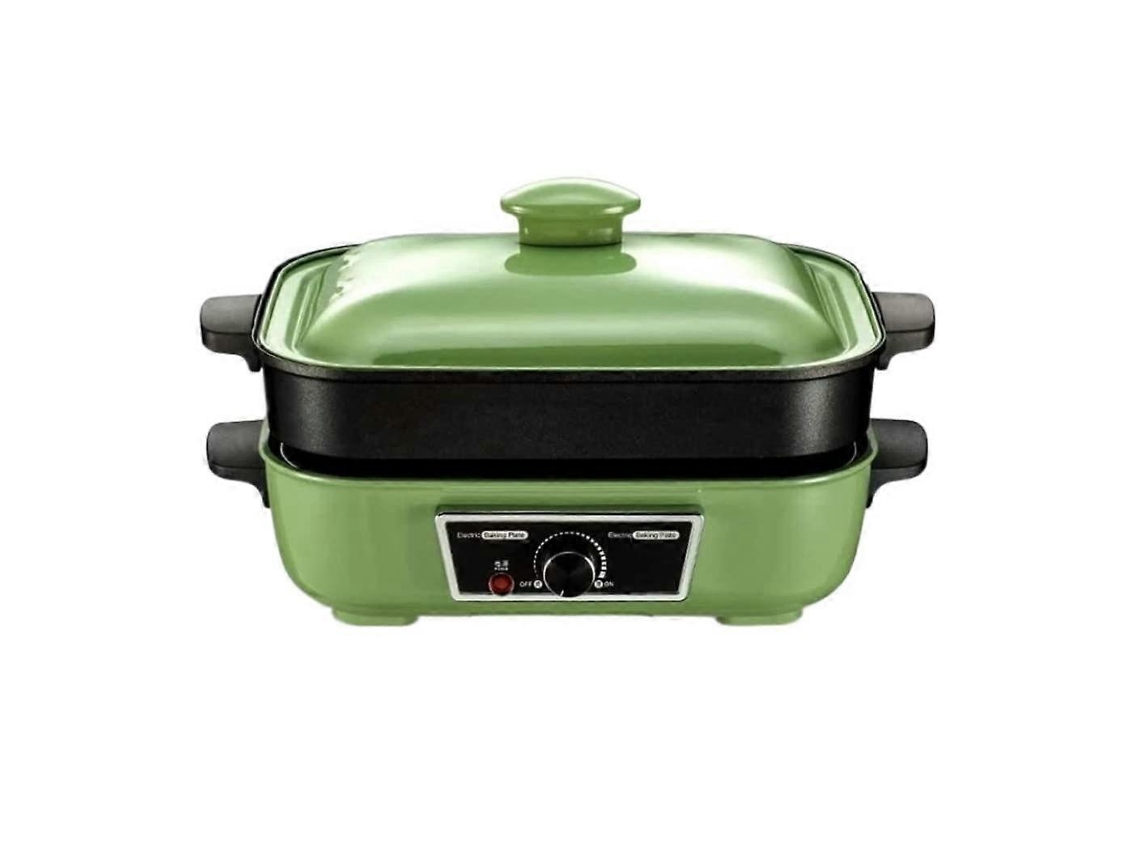 Churrasqueira Elétrica 2 Em 1 Com Controle Duplo De Temperatura - Verde