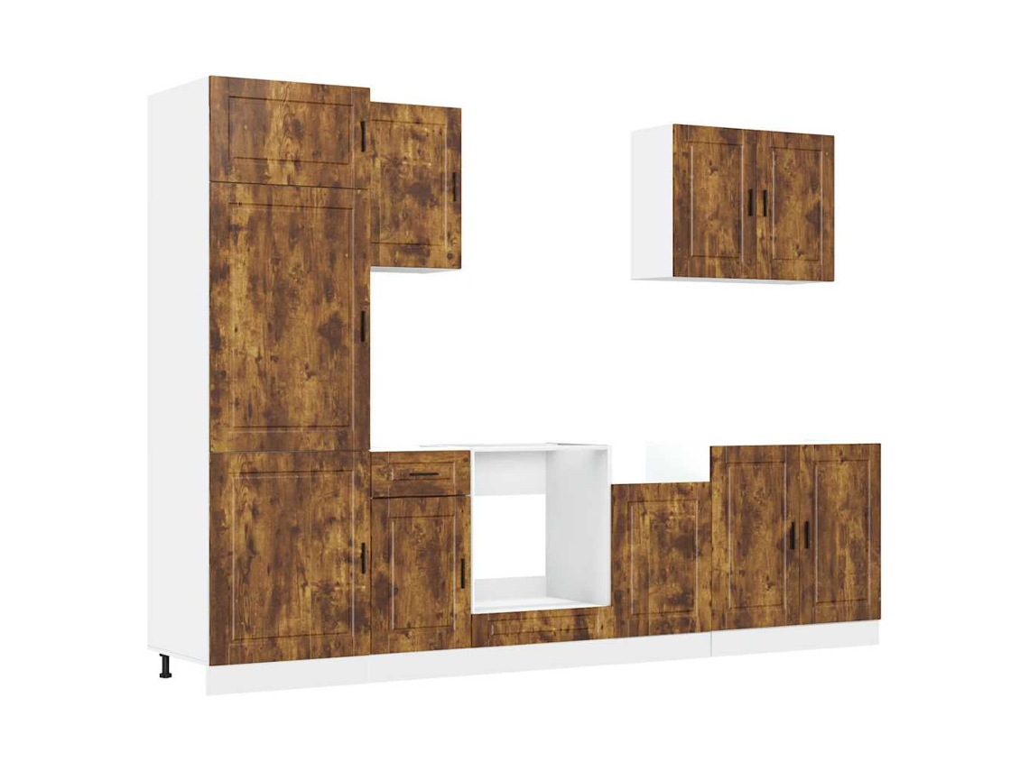 Kitchen Cabinet Set, Kitchen Cabinet Sets Vidaxl Marrom Madeira Processada (n/a)