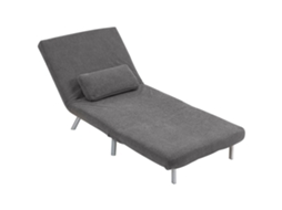 Sofá cama dobrável 1 praça, cinzento mesclado, encosto ajustável 5 níveis, 80x75x83 cm S/MARCA