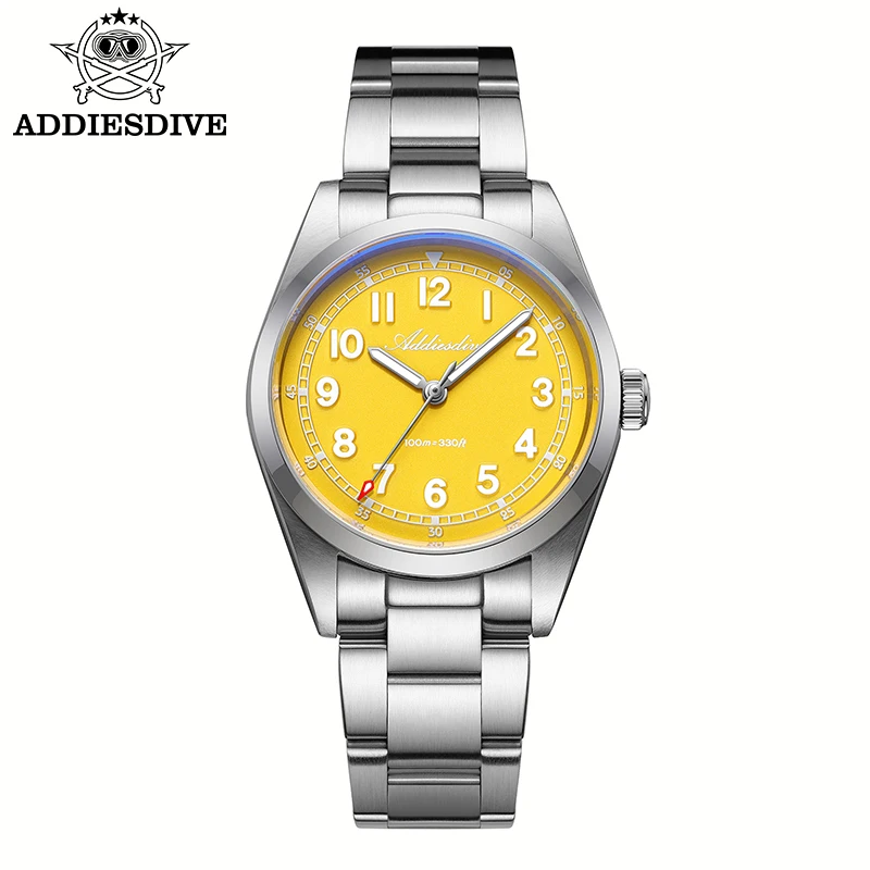 Relógio Feminino De Quartzo De 36 Mm Com Cristal De Safira Amarelo, Luminescente E Resistente À Água Até 100 M.