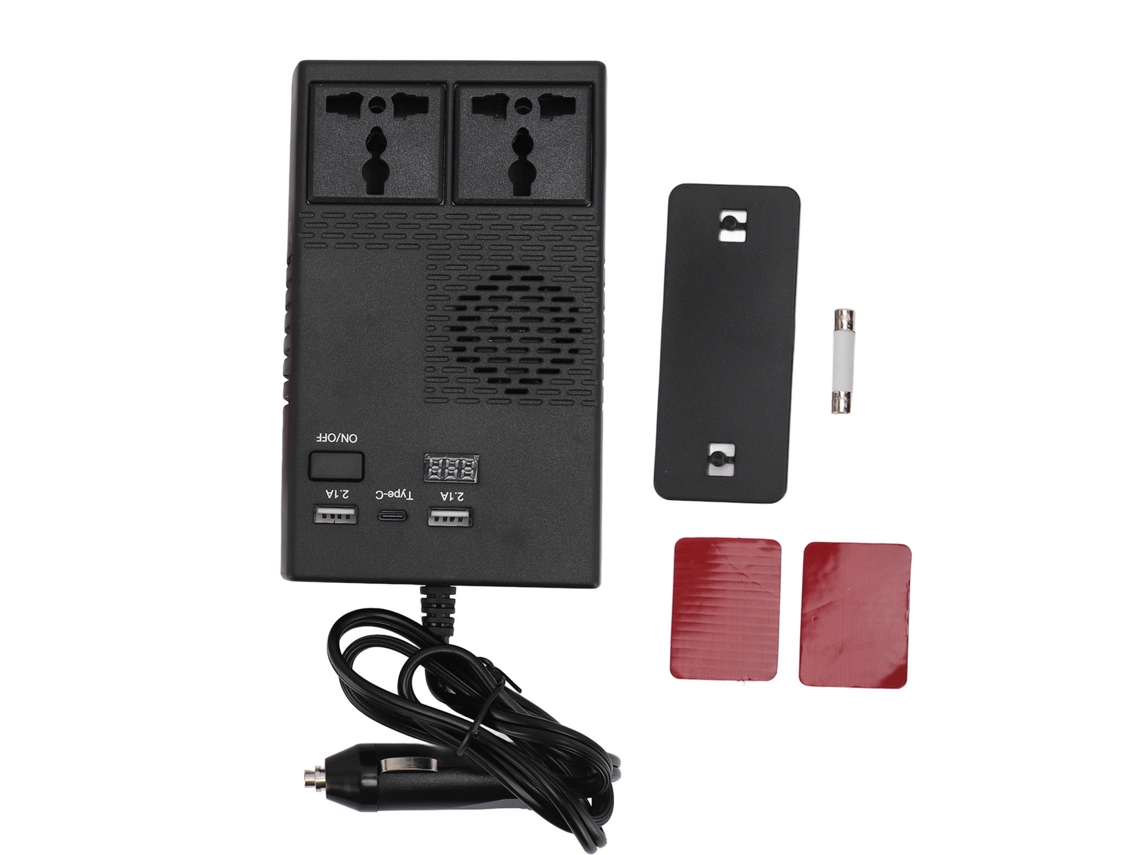 Inversor De Corrente 12v Para 220v 200w Com Usb-c E Tomadas
