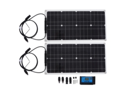 Kit Carregador Solar 50w (com Painéis Fotovoltaicos Duplos, À Prova D'água E Durável)