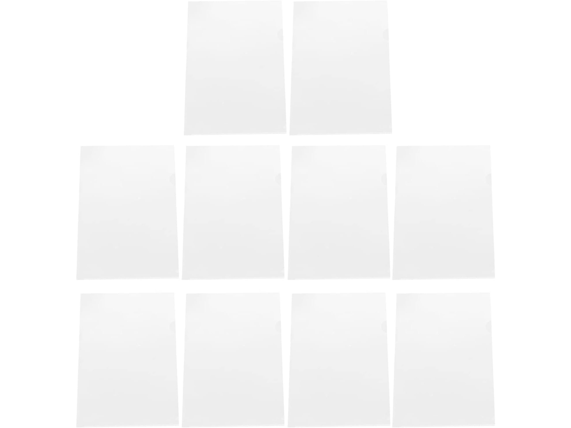 Pastas Transparentes Em Formato De L Documentos, 12x12 Cm, Proteção Dupla Páginas, Plástico Resistente, Pacote