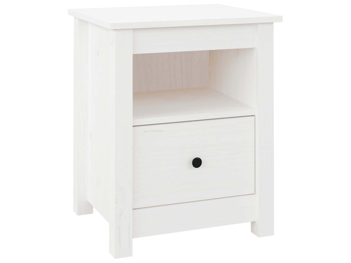 Bedside Cabinet, Bedside Cabinets Vidaxl Branco Madeira De Pinho (n/a)