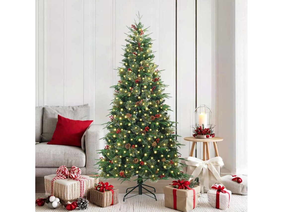 Vidaxl Árvore De Natal Articulada Artificial Verde 180 Cm Pe E Pvc