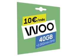 Cartão SIM Pré-Pago WOO 40GB