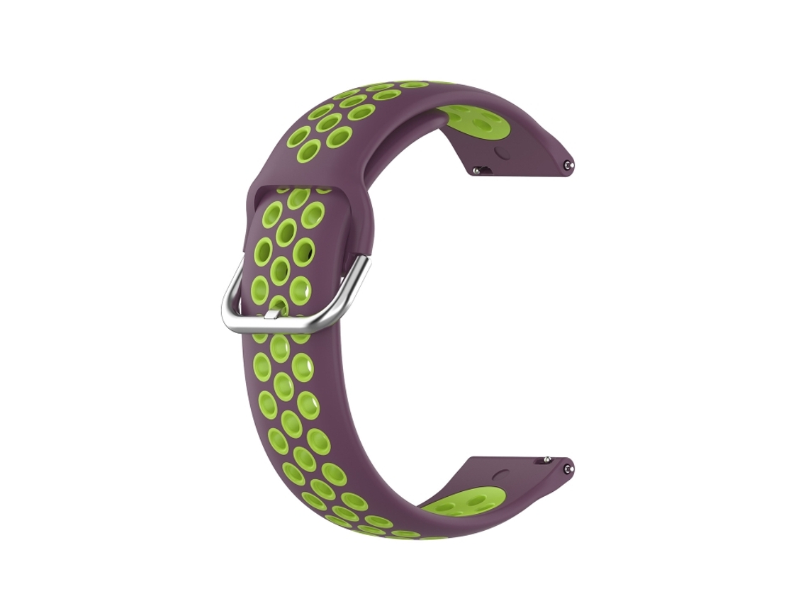 Bracelete para Samsung Galaxy Watch 4 XIAOMOYU em silicone duas cores Green Purple Lime Green