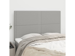 Vidaxl Cabeceira Cinza Claro 144x5x118/128 Cm Tecido