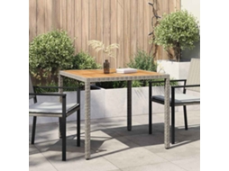 Vidaxl Mesa De Jardim Cinzeto 90 X 90 X 75 Cm Vime Pe