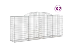 Gabion Basket, Gabion Baskets Vidaxl Prateado Ferro (300 X 50 X 120/140 Cm)