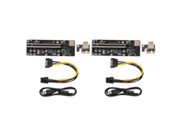 Aetheria 2pcs Placa Riser Pcie 1x para 16x com 8 Capacitores e Conector 6pin Sinal Estável