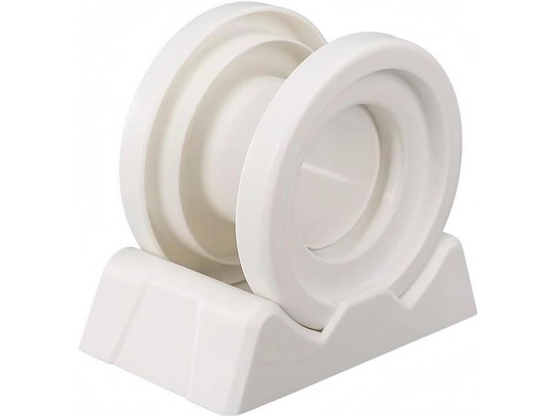 Base adesiva removível para encaixe de suporte de rolo com design simples e perfil retangular, montagem prática e fácil acesso.