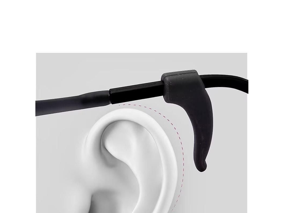 50 Pares de Ganchos Antiderrapantes para Óculos, Suporte Silicone Rolhas o Relha em Preto Transparente GOKOCO