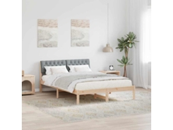 Vidaxl Estrutura Da Cama Marrom E Cinza Claro 140 X 190 Cm
