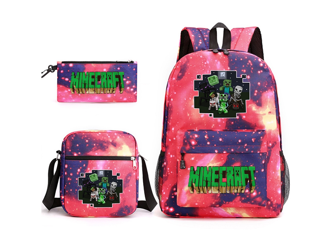 Conjunto Escolar 3 Peças Com Mochila, Cor Vermelha