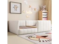 Cama 90x200 Acolchoadade Plataforma Com Guarda-sol Segurança Bege