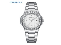 Relógio De Pulso Feminino Casual À Prova D'água (branco), Quadrado E Compacto, Com Calendário, Ideal Para Casais.