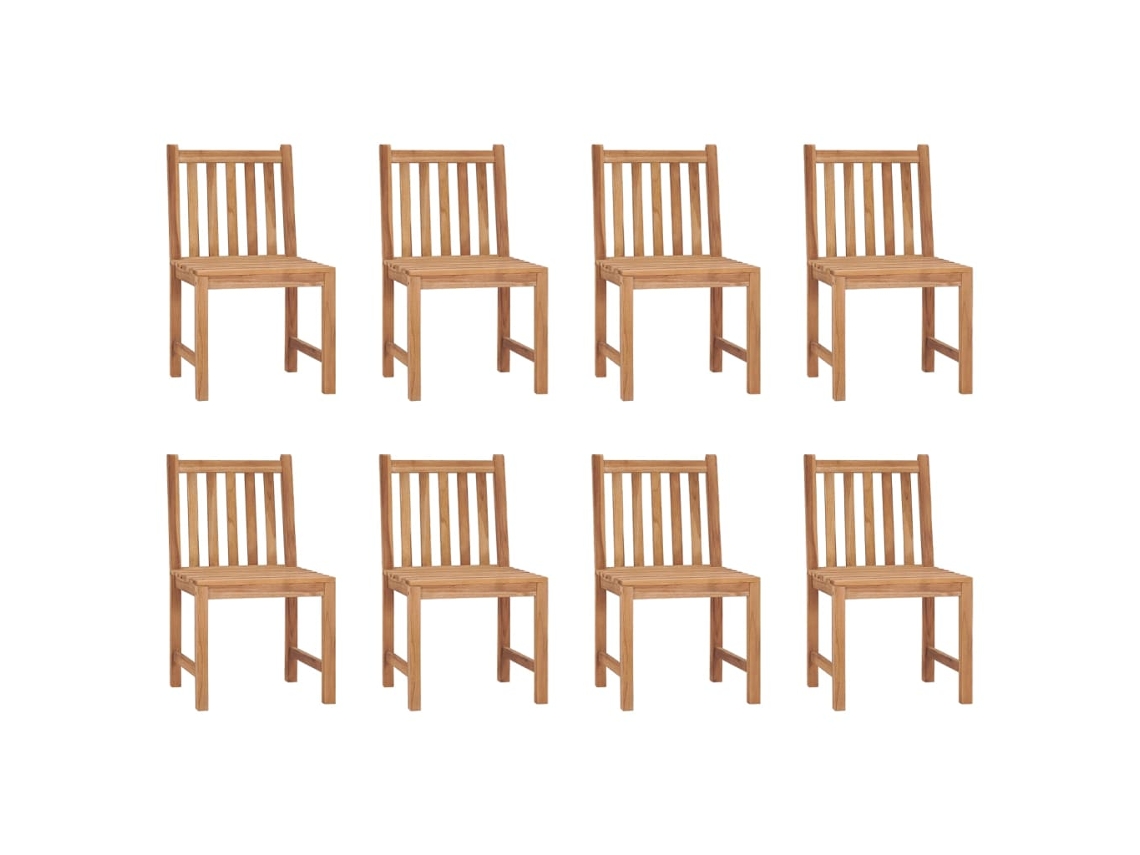 Conjunto de 8 Cadeiras de Jardim com Almofadões Madeira de Teca Maciço MAISON EXCLUSIVE