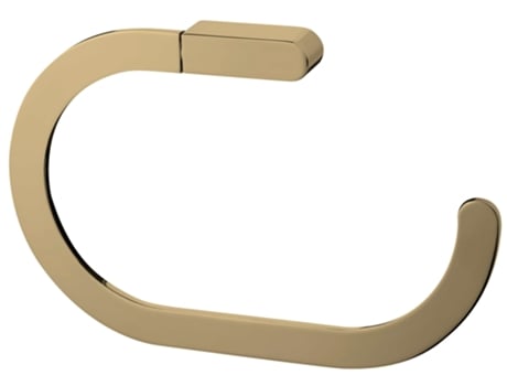 Suporte Oval para Toalhas de Casa de Banho, Acabamento em Cor Dourada, Montagem na Parede em Zamak