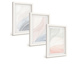 Composição De Quadros Ondas Abstratas, Papelão Pastel Espelharte (3 Peças 20x30 Cm)