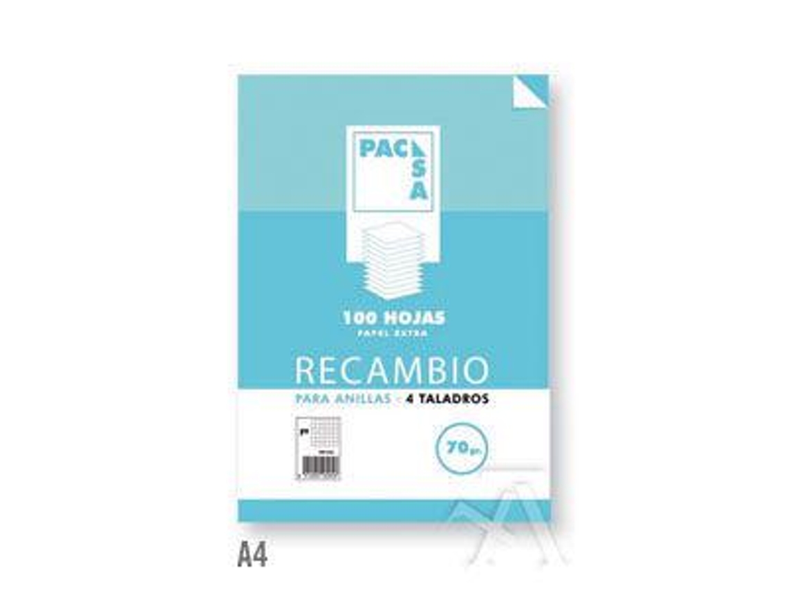 Recambio A4 100H 4 Taladros 70G Cuad.4X4 Pack M PACSA