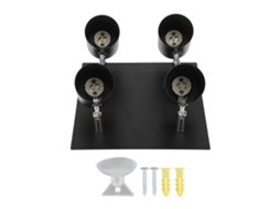 Kit de Iluminação de Trilho Industrial 4 Aplicações Ajustáveis Gu10 Preto Moderno S/MARCA