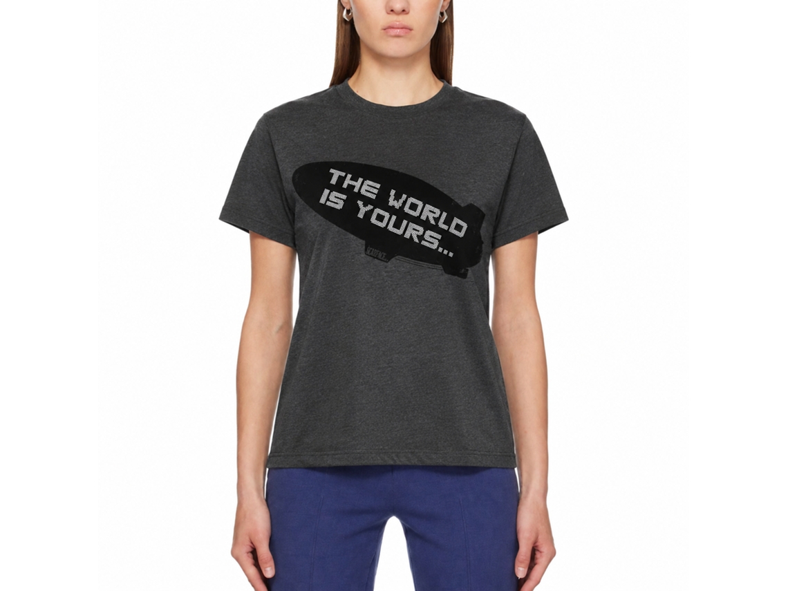 Rockinstone Scarface Movie Blimp Heather Black Adult T-shirt Size:l