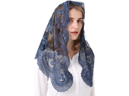 Véu Triangular Tradicional Espanhol, Preto E Branco, Véus De Igreja Católica Cristã Para Mulheres Slowmoose