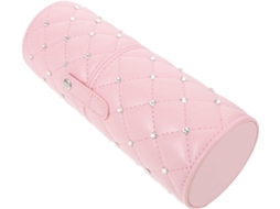 Organizador De Pincéis De Maquiagem Com Tampa E Detalhes Em Imitação De Pedras, Rosa, Para Mesa, Com Gokoco
